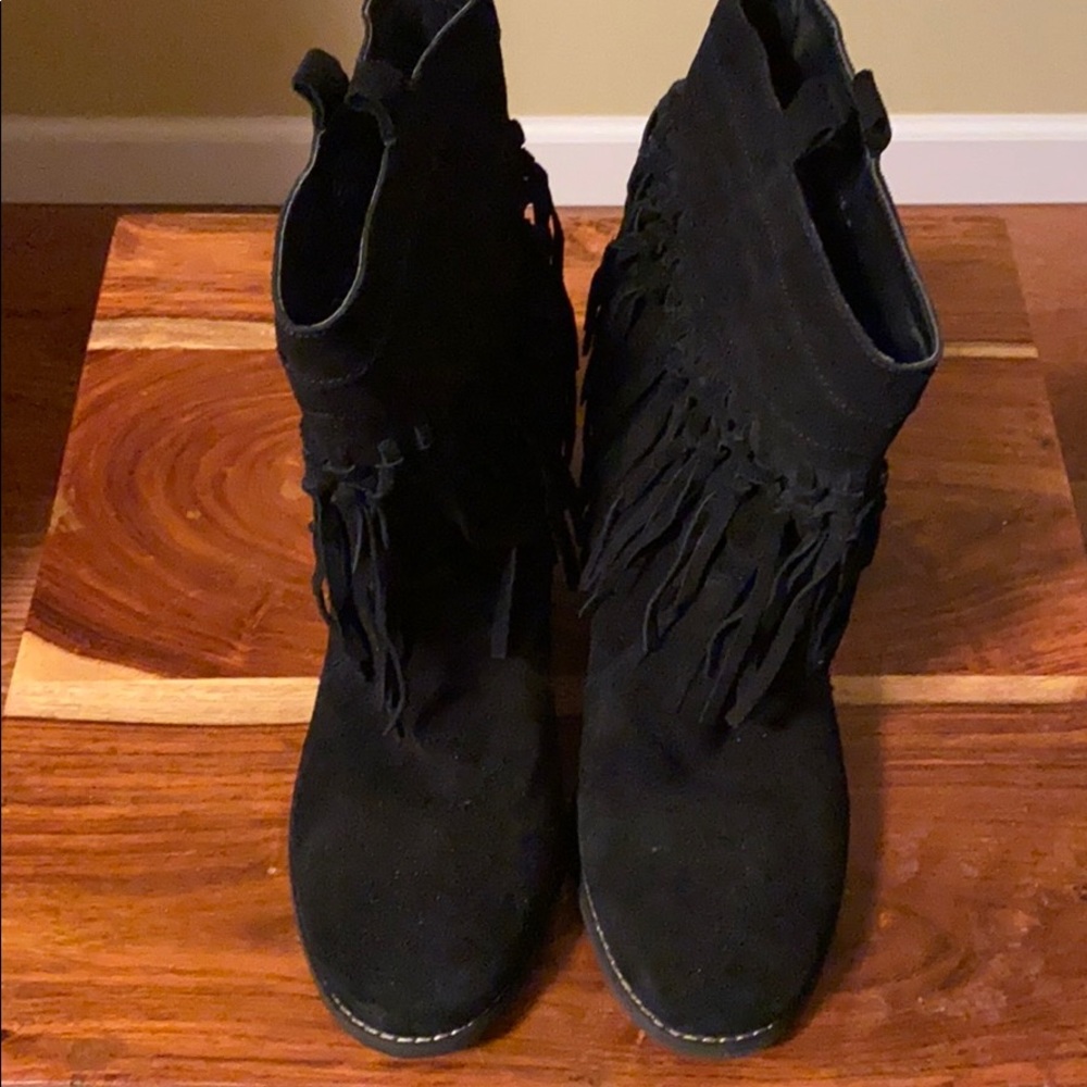 Sbicca Black Suede Fringe Boot - Sound